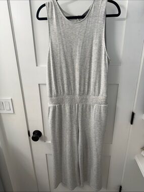 Danskin Light Gray Sleeveless Knit Jumpsuit